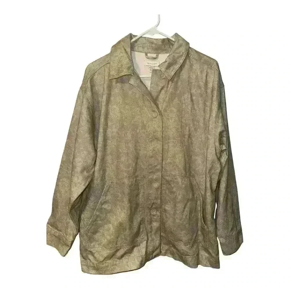 TopShop Cream‎ Floral Print Button Down Jacket. Size 8-10 - Picture 2 of 7